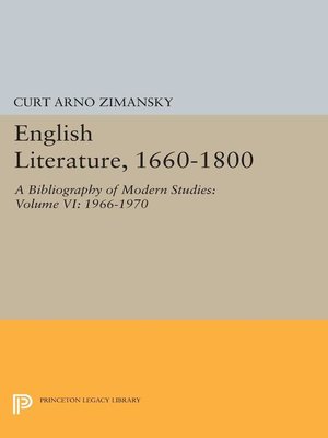 cover image of English Literature, 1660-1800